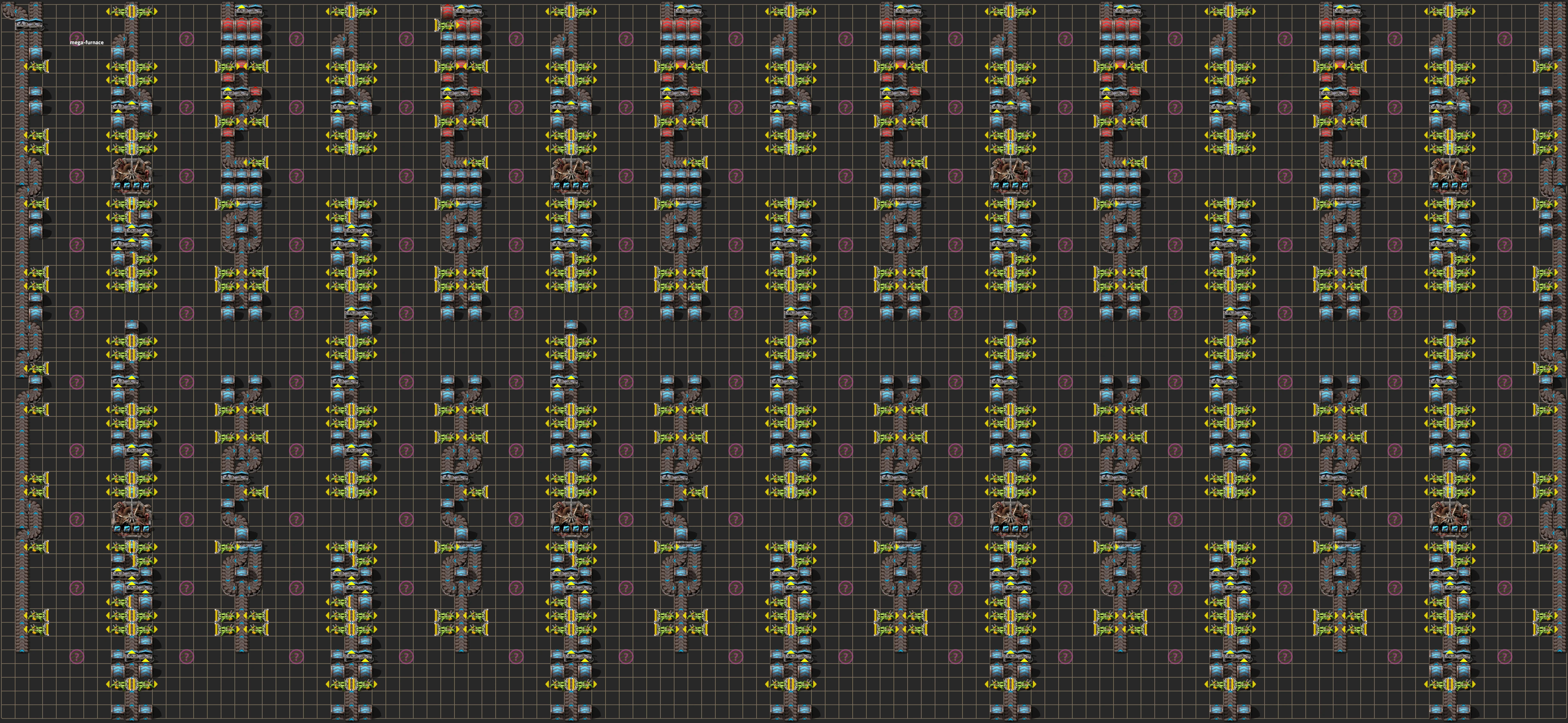Iv.Iron megafurnace array - Factorio Blueprint