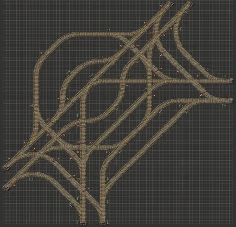 Large Diagonal Train Intersection/Roundabout preview